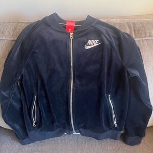 Nike velvet navy blue zip-up sweater